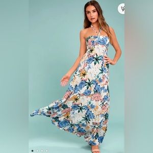 Tropical Floral Print Maxi dress Lulu’s SZ L